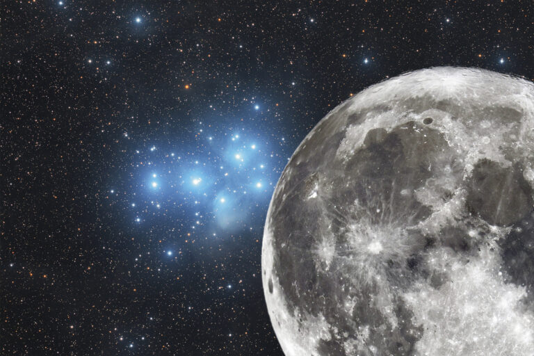 lua-encerra-a-semana-encontrando-as-“sete-irmas”-pleiades